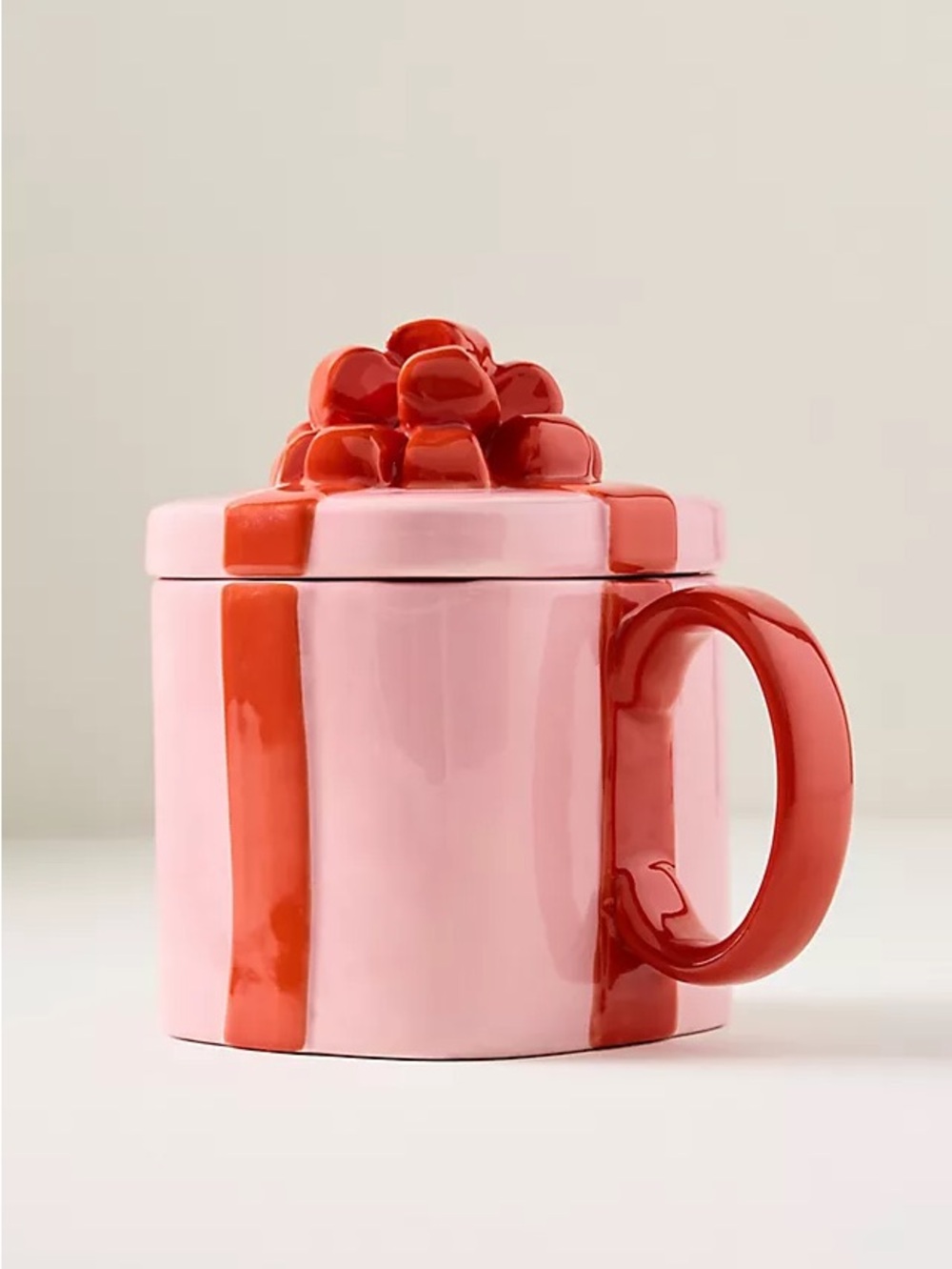 ❤️ NWT Anthropologie Mug in Present Motif in Pink & Red - Picture 7 of 11